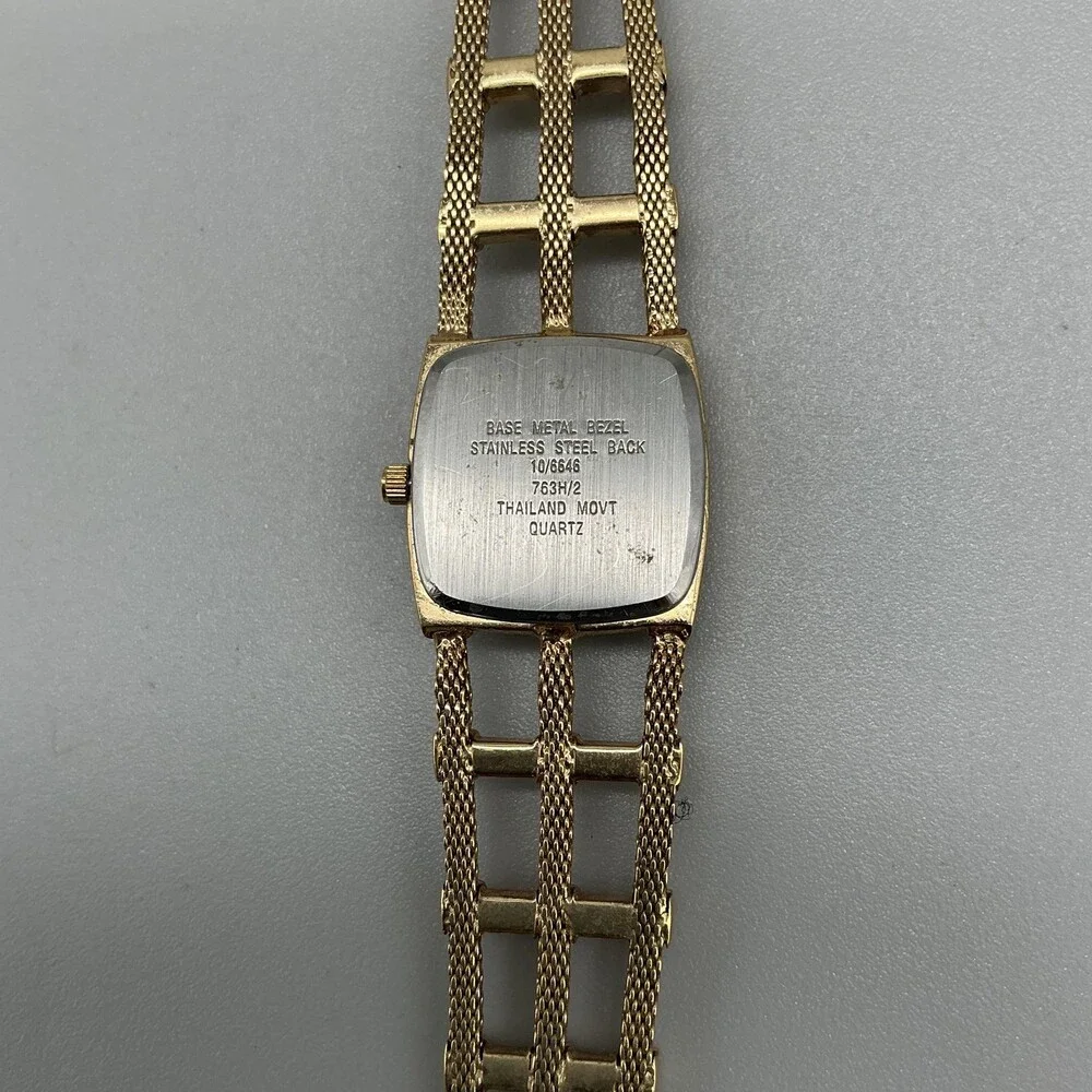 Anne Klein Diamond Womens Watch 21mm Champagne Dial Gold Tone New Battery 6.75